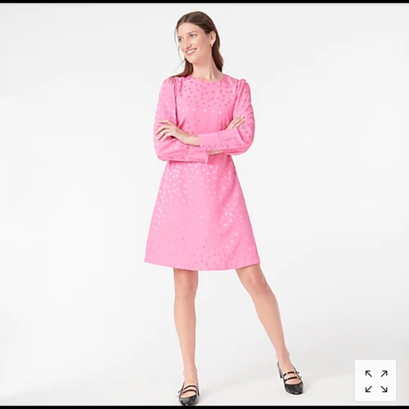 Lk NEW JCREW spring shift Mother's Day spring dress pink w/dots size 6 tall - Picture 3 of 8